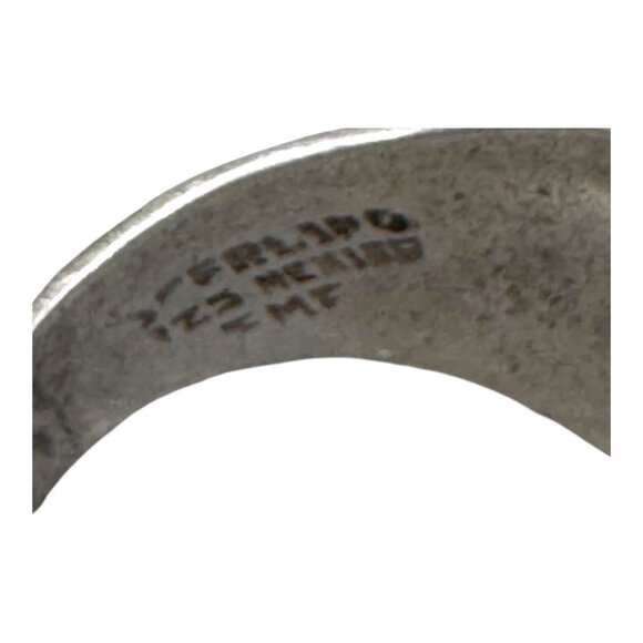 Handcrafted Sterling Silver Mexico Amethyst Statement Ring Artisan Gemstone Sz 6 - Picture 4 of 9